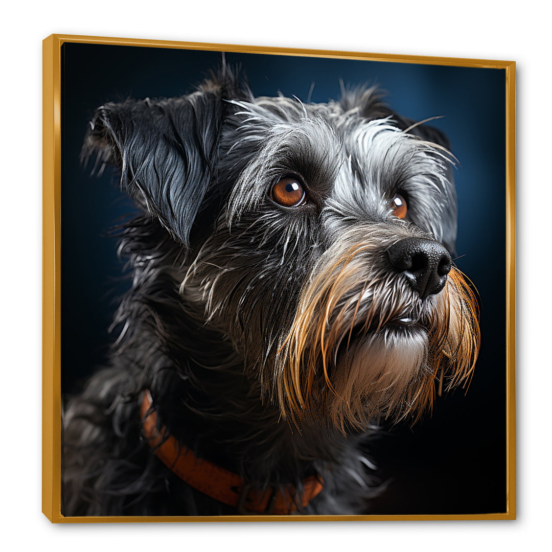 Portrait Schnauzer Sophistication - Black Dog Wall Art