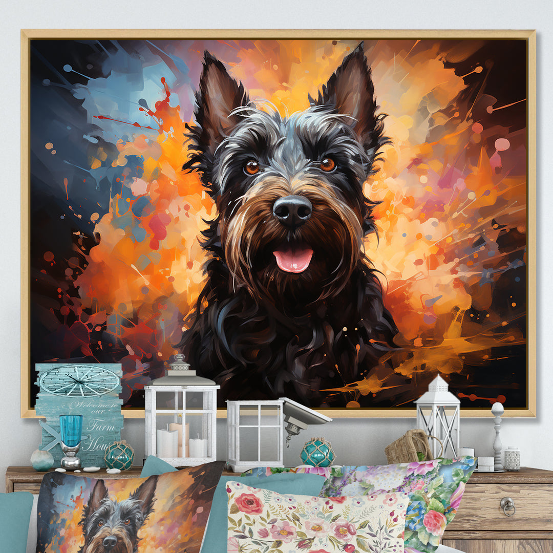 Scottish Terrier Splendor - Dog Framed Canvas Art