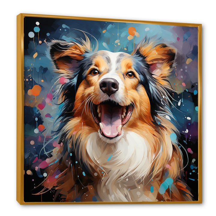 Popart Shetland Sheepdog Portrait - Dog Living Room Wall Art