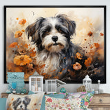 Floral Shih Tzu Serenity - Dog Framed Canvas Art