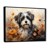 Floral Shih Tzu Serenity - Dog Framed Canvas Art