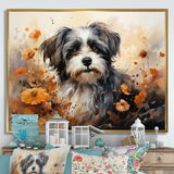 Floral Shih Tzu Serenity - Dog Framed Canvas Art