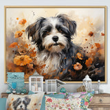 Floral Shih Tzu Serenity - Dog Framed Canvas Art