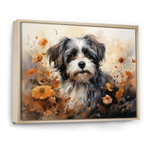 Floral Shih Tzu Serenity - Dog Framed Canvas Art