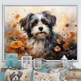 Floral Shih Tzu Serenity - Dog Framed Canvas Art