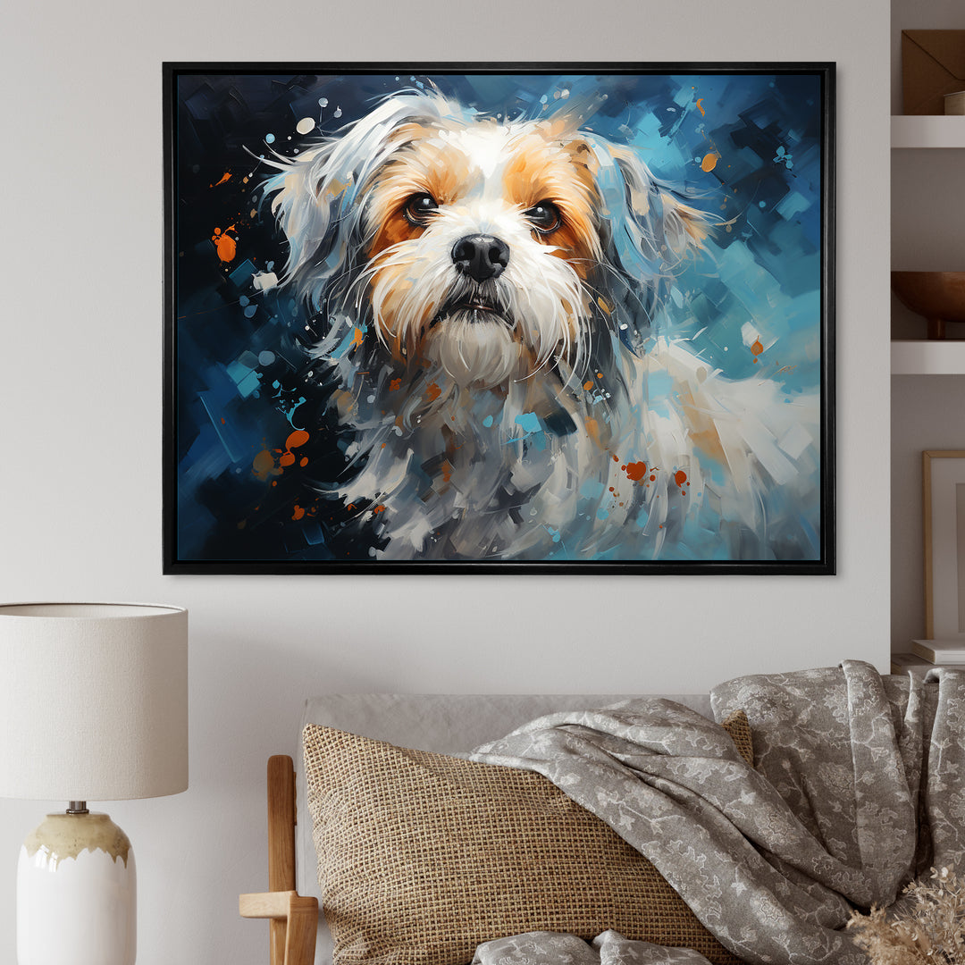 Blue Shih Tzu Serenity - Dog Large Canvas Wall Art