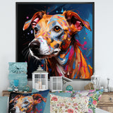 Playful Dog Whippet Popart - Dog Canvas Wall Art