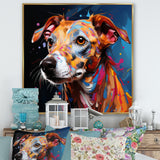 Playful Dog Whippet Popart - Dog Canvas Wall Art