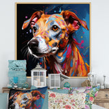 Playful Dog Whippet Popart - Dog Canvas Wall Art