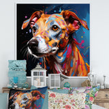 Playful Dog Whippet Popart - Dog Canvas Wall Art