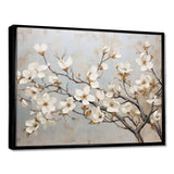 Beige White Dogwood Peacefulness - Floral Canvas Wall Art