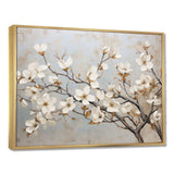 Beige White Dogwood Peacefulness - Floral Canvas Wall Art