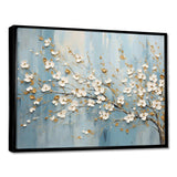 Peacefulness White Blue Dogwood - Floral Canvas Wall Art