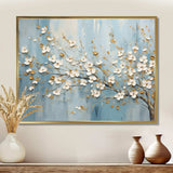 Peacefulness White Blue Dogwood - Floral Canvas Wall Art