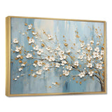 Peacefulness White Blue Dogwood - Floral Canvas Wall Art