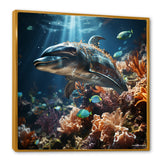 Dolphin Dreamscape - Dolphin Framed Canvas Art
