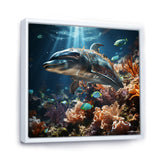 Dolphin Dreamscape - Dolphin Framed Canvas Art