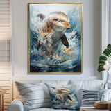 Dolphin Elegance - Animals Canvas Wall Art