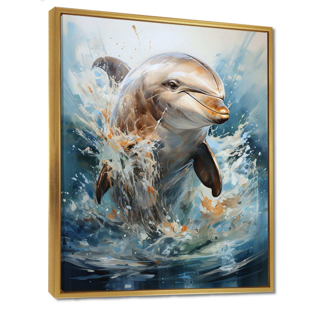 Dolphin Elegance - Animals Canvas Wall Art