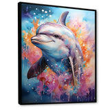 Dolphin Euphoria - Dolphin Large Canvas Wall Art