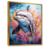 Dolphin Euphoria - Dolphin Large Canvas Wall Art