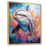 Dolphin Euphoria - Dolphin Large Canvas Wall Art