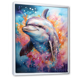 Dolphin Euphoria - Dolphin Large Canvas Wall Art
