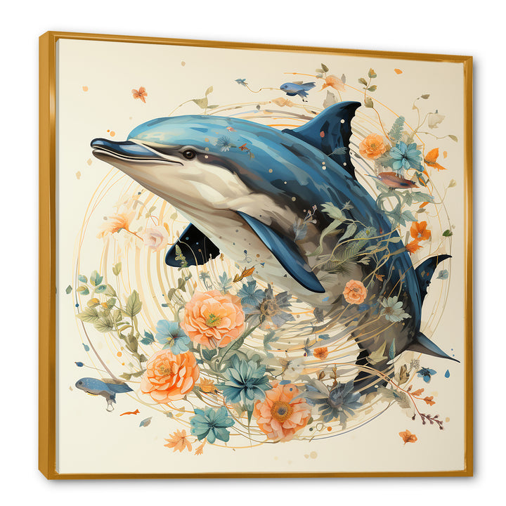 Dolphin Happiness - Dolphin Living Room Wall Art