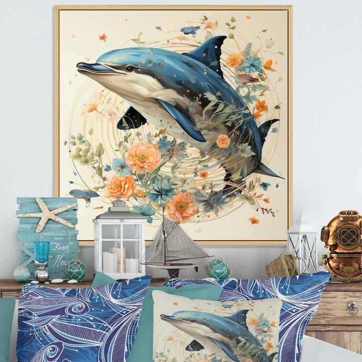 Dolphin Happiness - Dolphin Living Room Wall Art