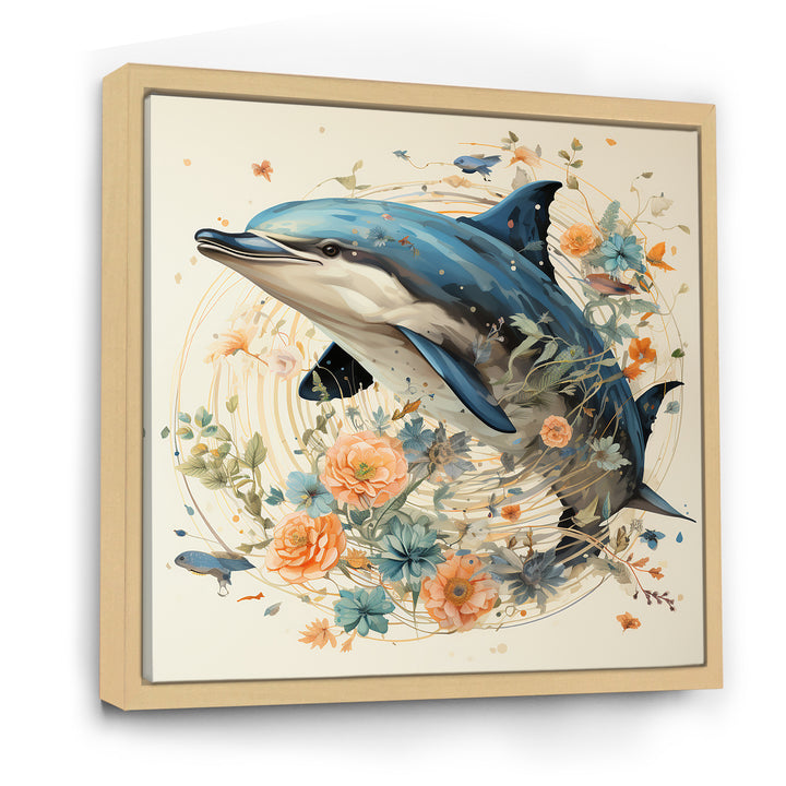 Dolphin Happiness - Dolphin Living Room Wall Art