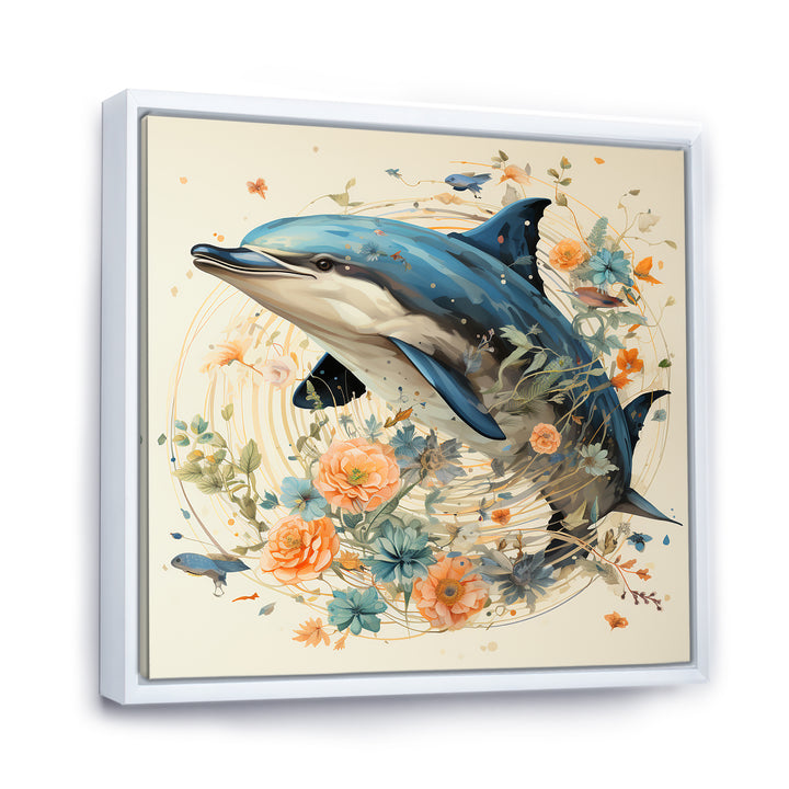 Dolphin Happiness - Dolphin Living Room Wall Art