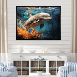 Dolphin Symphony - Dolphin Canvas Wall Art