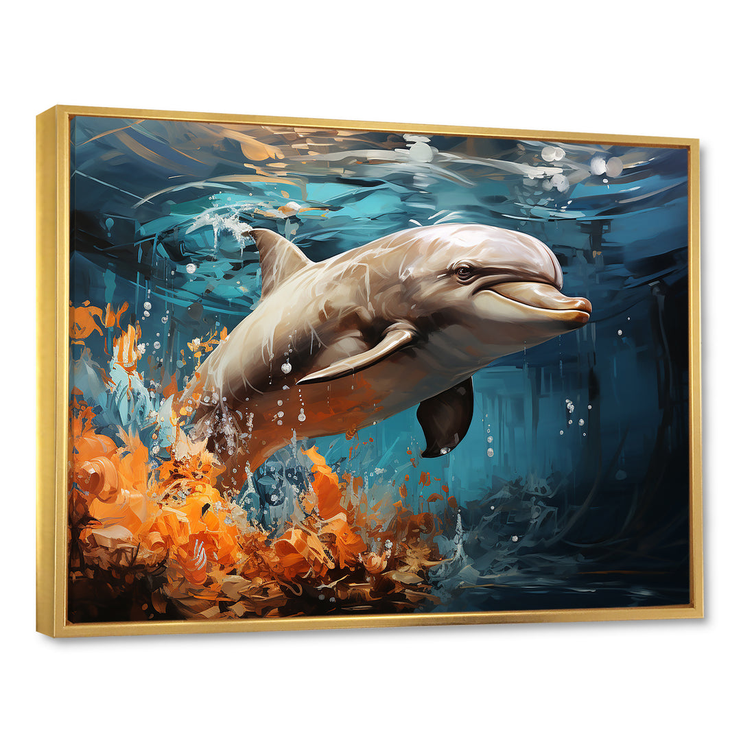 Dolphin Symphony - Dolphin Canvas Wall Art