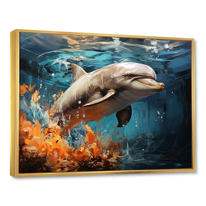 Dolphin Symphony - Dolphin Canvas Wall Art