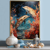 Dolphin Mystic Encounters - Dolphin Framed Canvas Art