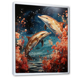 Dolphin Mystic Encounters - Dolphin Framed Canvas Art