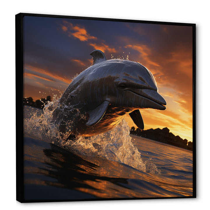 Dolphin Sunlit Silhouettes - Dolphin Home Decor Art