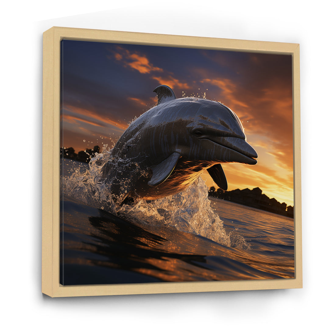 Dolphin Sunlit Silhouettes - Dolphin Home Decor Art