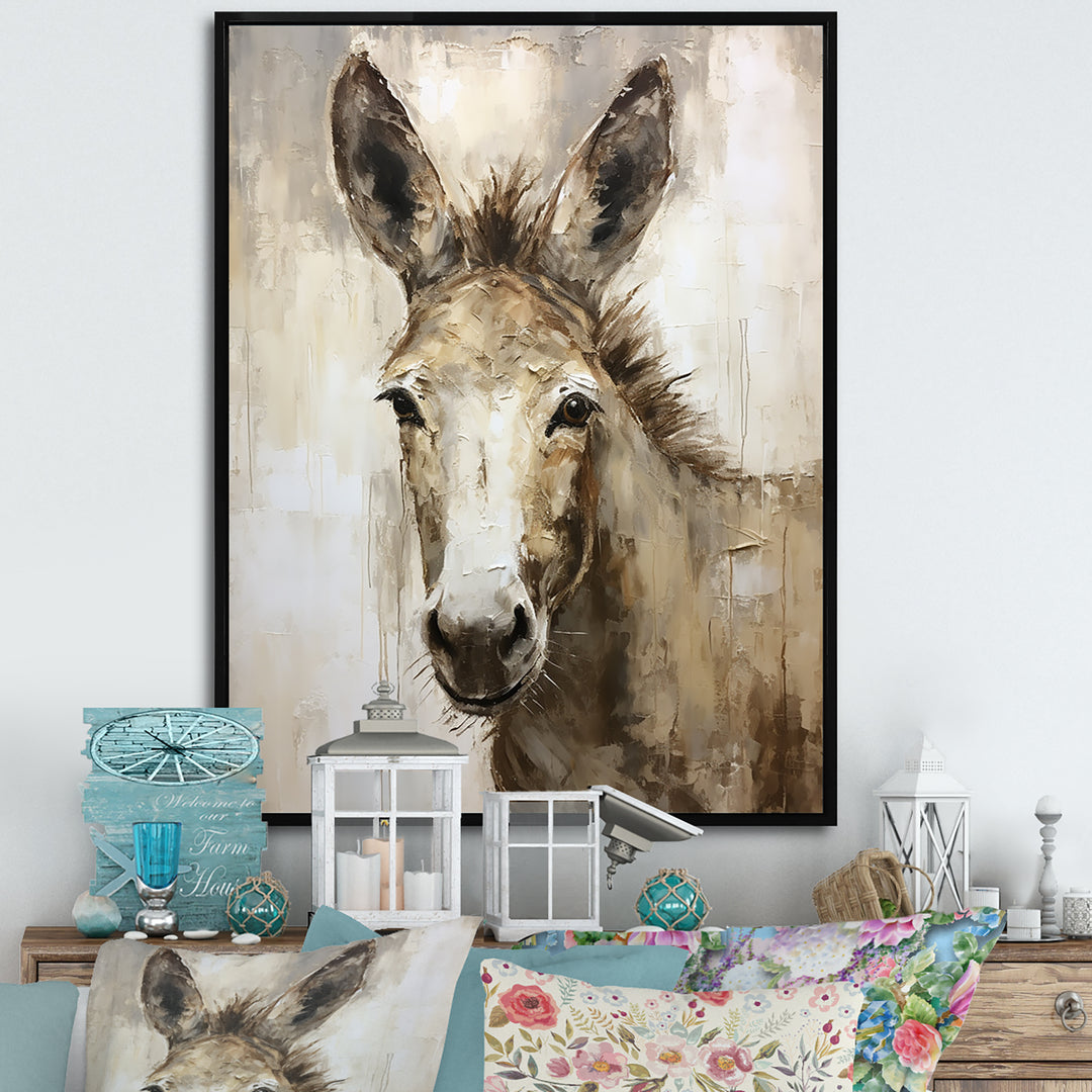 Sophisticated Donkey Portrait - Donkey Living Room Wall Art