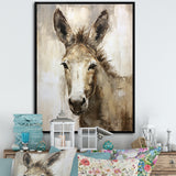 Sophisticated Donkey Portrait - Donkey Living Room Wall Art