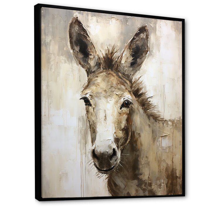 Sophisticated Donkey Portrait - Donkey Living Room Wall Art