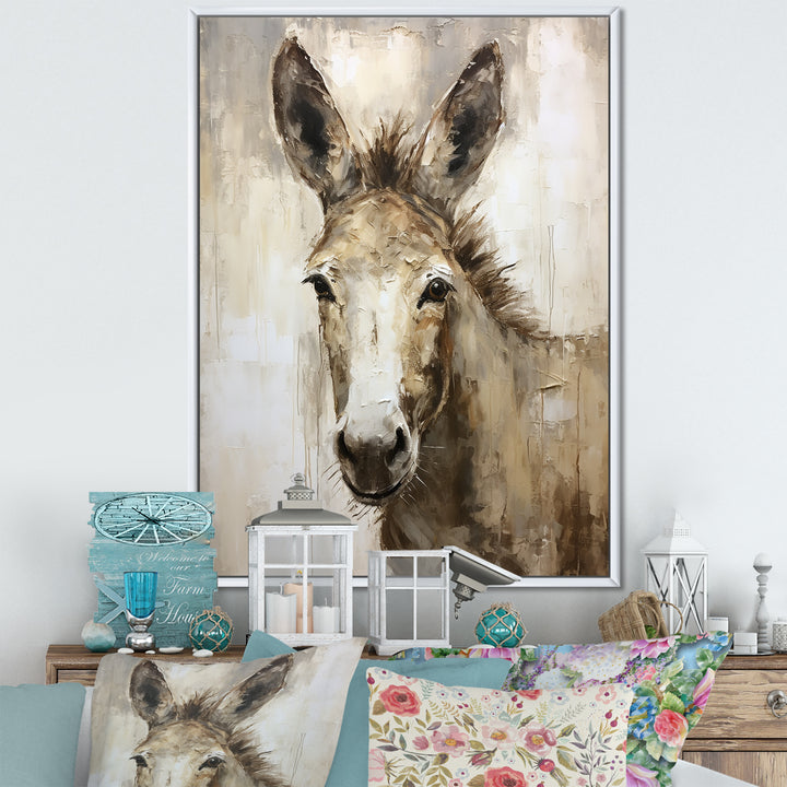 Sophisticated Donkey Portrait - Donkey Living Room Wall Art