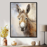 Sophisticated Donkey Portrait II - Animals Canvas Wall Art