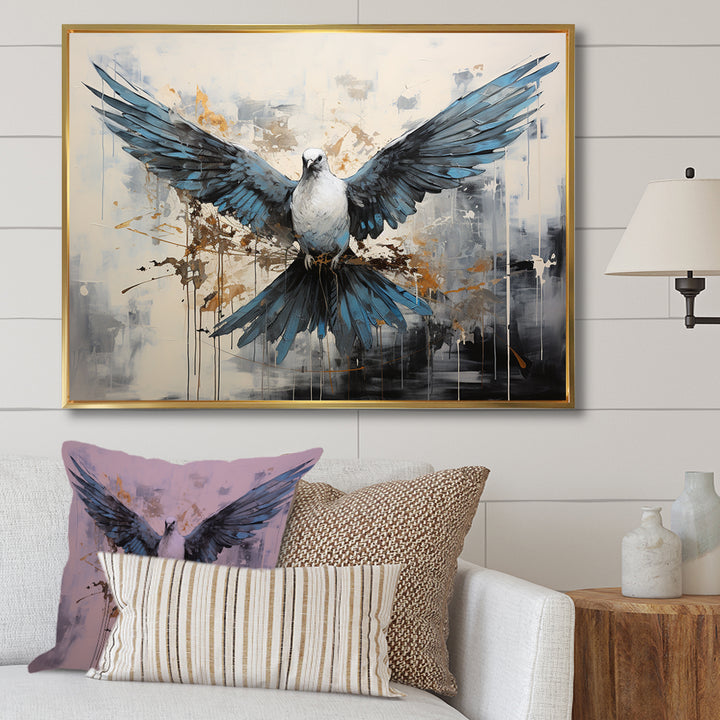Minimalism Blue Dove - Dove Wall Decor