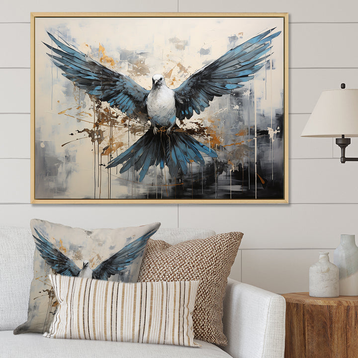 Minimalism Blue Dove - Dove Wall Decor