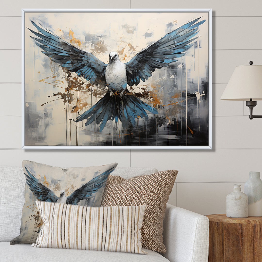 Minimalism Blue Dove - Dove Wall Decor