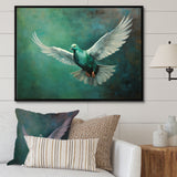 Teal Dove S Journey - Dove Canvas Wall Art