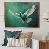 Teal Dove S Journey - Dove Canvas Wall Art