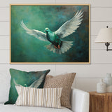 Teal Dove S Journey - Dove Canvas Wall Art