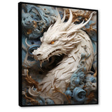 Epic Blue And Grey Dragon Odyssey - Dragons Large Canvas Wall Art